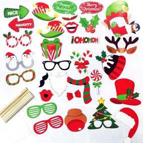 img 3 attached to 🎄 Brillex Christmas Party Decorations Supplies, Xmas Decorations Kit - Merry Christmas Banner, Hanging Swirls & Photo Props