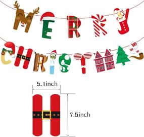 img 2 attached to 🎄 Brillex Christmas Party Decorations Supplies, Xmas Decorations Kit - Merry Christmas Banner, Hanging Swirls & Photo Props