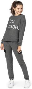 img 1 attached to 👖 Girls Buttery Soft Active Sweatpants Jogger Legging - Brushed Fleece Pull On for Fashion & Faith