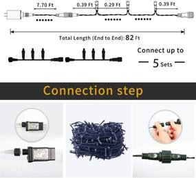 img 1 attached to 🎄 Blue Christmas Outdoor Decoration String Lights - 25m/82ft 220 LEDs 8 Modes - Waterproof Fairy Lights for Thanksgiving, Halloween, Wedding, Patio, or Room