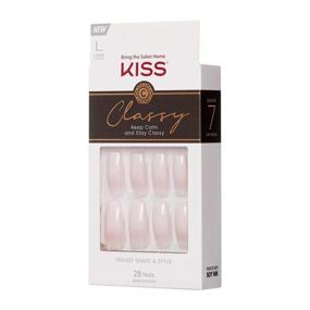 img 3 attached to KISS Classy French Nail Manicure Kit: Gel Finish, Long Coffin Shape, 'Be-you-tiful' – Includes Pink Nail Glue (Net Wt. 2g), Mini File, Manicure Stick, and 28 Fake Nails