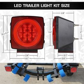img 2 attached to Enhanced Linkitom Submersible LED Trailer Light: Ultra-Bright Brake Stop Turn Tail License Lights for Camper Truck RV Boat Snowmobile Under 80&#34; Inch