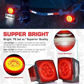 img 3 attached to Enhanced Linkitom Submersible LED Trailer Light: Ultra-Bright Brake Stop Turn Tail License Lights for Camper Truck RV Boat Snowmobile Under 80&#34; Inch