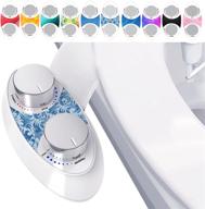 🚽 blue stone self cleaning dual nozzle bidet toilet seat attachment - non-electric fresh water sprayer for toilet with easy installation & 10 style stickers. perfect christmas gift! логотип