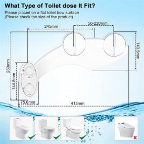 img 1 attached to 🚽 BLUE STONE Self Cleaning Dual Nozzle Bidet Toilet Seat Attachment - Non-Electric Fresh Water Sprayer for Toilet with Easy Installation & 10 Style Stickers. Perfect Christmas Gift!