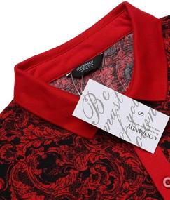 img 1 attached to COOFANDY Sleeve Paisley Floral Printed Men's Clothing