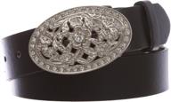perforated engraved crystal rhinestone western women's accessories in belts logo
