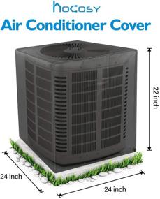img 3 attached to HOCOSY Waterproof Air Conditioner Cover for Outside Units – Fits Up to 24 x 24 x 22 inches – Dust-proof and Windproof AC Unit Cover, Black