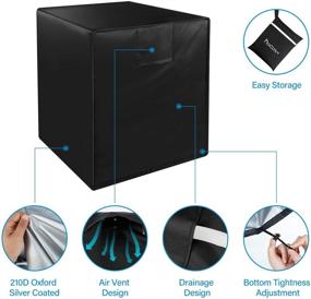img 1 attached to HOCOSY Waterproof Air Conditioner Cover for Outside Units – Fits Up to 24 x 24 x 22 inches – Dust-proof and Windproof AC Unit Cover, Black