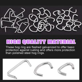 img 2 attached to 🔧 360Pcs Galvanized Hog Rings Assortment Kit with Straight Hog Ring Pliers – Professional Upholstery Installation for Bungee Shock, Cords, Pet Cages, Bagging