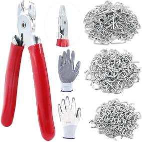 img 4 attached to 🔧 360Pcs Galvanized Hog Rings Assortment Kit with Straight Hog Ring Pliers – Professional Upholstery Installation for Bungee Shock, Cords, Pet Cages, Bagging