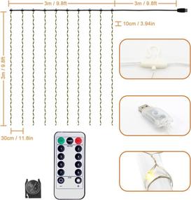 img 1 attached to Curtain Lighting Waterproof Christmas Decorations Seasonal Decor for Seasonal Lighting