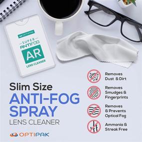 img 3 attached to 👓 20 mL OptiPak Anti Fog Spray for Glasses - Ultra Slim Travel Friendly Antifog Cleaner with Microfiber Cloth - Ideal for Eyeglasses, Goggles & Sunglasses - Mask Wearers' Eyeglass Defogger Spray (4 Pack)