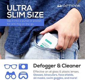 img 2 attached to 👓 20 mL OptiPak Anti Fog Spray for Glasses - Ultra Slim Travel Friendly Antifog Cleaner with Microfiber Cloth - Ideal for Eyeglasses, Goggles & Sunglasses - Mask Wearers' Eyeglass Defogger Spray (4 Pack)