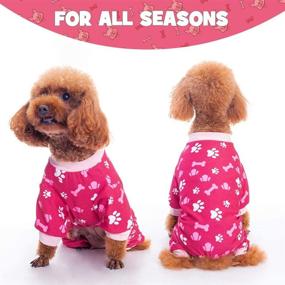 img 2 attached to 🐾 BINGPET Pet Dog Pajamas | Cozy Puppy Sleepwear Shirt | Soft & Comfortable Doggy Pajamas with Adorable Bone and Footprint Design | Indoor Attire for Small to Medium Dogs