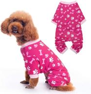 🐾 bingpet pet dog pajamas | cozy puppy sleepwear shirt | soft & comfortable doggy pajamas with adorable bone and footprint design | indoor attire for small to medium dogs логотип