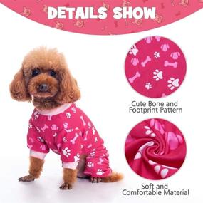 img 1 attached to 🐾 BINGPET Pet Dog Pajamas | Cozy Puppy Sleepwear Shirt | Soft & Comfortable Doggy Pajamas with Adorable Bone and Footprint Design | Indoor Attire for Small to Medium Dogs