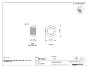 img 1 attached to 🔩 ASME B18.2.2 Brass Hex Nut Pack of 10 - 1/2"-20 Thread Size 3/4" Width Across Flats