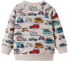 img 3 attached to Toddler Cotton Sleeve Sweatshirts Cartoon Boys' Clothing and Fashion Hoodies & Sweatshirts