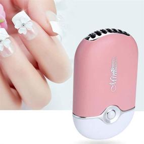 img 2 attached to YWXTW USB Mini Fans Blower: Portable Rechargeable Air Conditioning Cooling for Quick Drying Nail Polish and Eyelash Extensions (Pink)