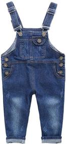 img 2 attached to Adorable Motteecity Boys Unisex Clothes: Solid Denim Overall - Trendy & Versatile!
