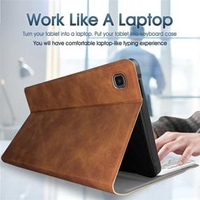 img 1 attached to 🔌 Wineecy Keyboard Case for Samsung Galaxy Tab A7 Lite 8.7 Inch 2021 (SM-T220/T225): Backlit Detachable Wireless Keyboard & Premium PU Leather Folio Cover in Brown