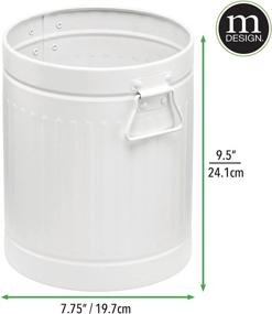 img 1 attached to 🗑️ mDesign Retro Vintage Farmhouse Small Trash Can - Stylish Metal Wastebasket for Bathrooms, Kitchens, Powder Rooms, and Home Offices