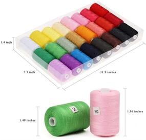 img 3 attached to 🧵 LIANTRAL 1000 Yard Polyester Sewing Thread Set - 24 Vibrant Colors for Hand and Sewing Machine Use - Embroidery Thread Spools
