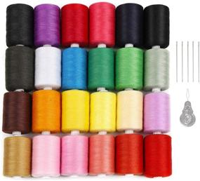 img 4 attached to 🧵 LIANTRAL 1000 Yard Polyester Sewing Thread Set - 24 Vibrant Colors for Hand and Sewing Machine Use - Embroidery Thread Spools