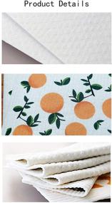 img 1 attached to 🧽 Reusable Swedish Dishcloth Kitchen Towels - Highly Absorbent and Quick-Drying Cleaning Cloths Set of 4, No Odor Wipes (Orange)