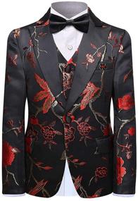 img 3 attached to 👔 Paisley Embroidery Boys' Clothing - SWOTGdoby Pieces Blazer