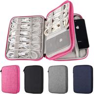 🌸 2-layer electronics organizer bag for travel – charging cable, phone, power bank & mini tablet (up to 7.9''), makeup organizer bag ideal for traveling (rose) logo