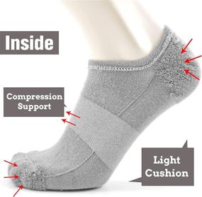 img 1 attached to 🏃 Stay Active and Comfortable with Busy Socks' No Show Merino Wool Athletic Running Socks for Men and Women - Soft, Thin, and Non-Slip Grips Included!