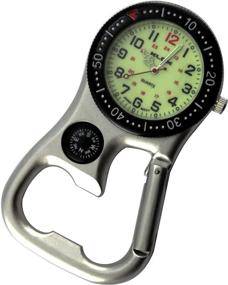 img 1 attached to 🔨 Multi-Functional Carabiner Clip-on Backpacker Watch with Compass and Bottle Opener