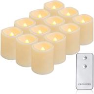 🕯️ flameless votive candles with remote control - 12-pack led tealight candles, battery operated, amber yellow for festivals & celebrations логотип