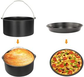 img 2 attached to 🍕 iMucci Air Fryer Accessories 7 Inch Cake Pizza Pan - Compatible with Philips, Dash, GoWise, Cozyna, Ninja Air Fryers (2 PACKS)