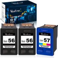 🖨️ remanufactured ink cartridge replacement for hp 56 &amp; 57 c9321bn c6656an c6657an – deskjet 5650 5850 5150, photosmart 7150 7260 7350 7960, psc 2510 printer (2 black, 1 tri-color, 3 pack) by valuetoner logo