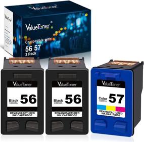 img 4 attached to 🖨️ Remanufactured Ink Cartridge Replacement for HP 56 &amp; 57 C9321BN C6656AN C6657AN – Deskjet 5650 5850 5150, Photosmart 7150 7260 7350 7960, PSC 2510 Printer (2 Black, 1 Tri-Color, 3 Pack) by Valuetoner