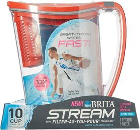 img 2 attached to Улучшенный фильтр Brita 10-чашечная вода Stream (36218) в красном - мгновенная фильтрация при наливе