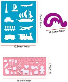 img 2 attached to 🎨 CZONG 18 Pcs Plastic Journal Stencils Set: Unleash Creativity with 200+ Different Patterns – Perfect Educational Toy for Kids! Includes 1 Washable Template Drawing Stencil, Ideal for Painting. Comes with Zipper Bag!