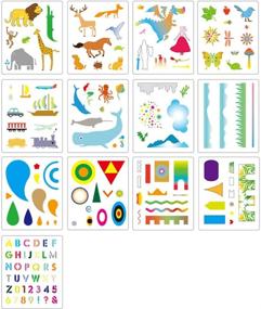 img 3 attached to 🎨 CZONG 18 Pcs Plastic Journal Stencils Set: Unleash Creativity with 200+ Different Patterns – Perfect Educational Toy for Kids! Includes 1 Washable Template Drawing Stencil, Ideal for Painting. Comes with Zipper Bag!