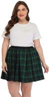 stylish hde plus size plaid mini skirt: flattering pleated skater skirt for school girls logo