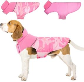 img 4 attached to Stay Warm and Camouflaged: Reversible Reflective 🐶 Doggie Jacket with Leash Hole for Cold Weather