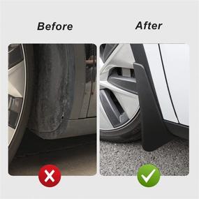 img 3 attached to 🚗 RSZX Tesla Model Y Mud Flaps (2020/2021) - No Drill Mudguard Fender | Tesla Model Y Accessories