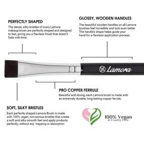 img 3 attached to 🔝 Premium 3-Piece Eyebrow Brush Set - Duo Spoolie, Angled Eyeshadow/Eyeliner, Precision Definer - Cruelty Free Synthetic Bristles for Gel, Powder, Wax Pomade Application