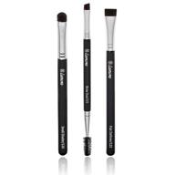 🔝 premium 3-piece eyebrow brush set - duo spoolie, angled eyeshadow/eyeliner, precision definer - cruelty free synthetic bristles for gel, powder, wax pomade application logo