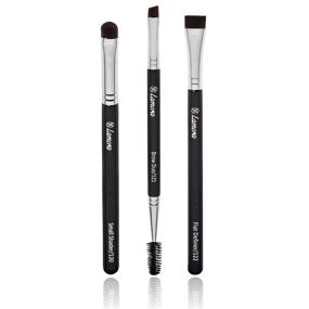 img 4 attached to 🔝 Premium 3-Piece Eyebrow Brush Set - Duo Spoolie, Angled Eyeshadow/Eyeliner, Precision Definer - Cruelty Free Synthetic Bristles for Gel, Powder, Wax Pomade Application