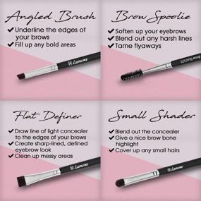 img 1 attached to 🔝 Premium 3-Piece Eyebrow Brush Set - Duo Spoolie, Angled Eyeshadow/Eyeliner, Precision Definer - Cruelty Free Synthetic Bristles for Gel, Powder, Wax Pomade Application