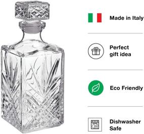 img 1 attached to 🥃 Bormioli Rocco Selecta Collection Whiskey Decanter – Elegant 33.75oz Diamond Decanter With Starburst Design – Ideal for Whiskey, Bourbon, Scotch & Liquor