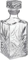 🥃 bormioli rocco selecta collection whiskey decanter – elegant 33.75oz diamond decanter with starburst design – ideal for whiskey, bourbon, scotch & liquor logo